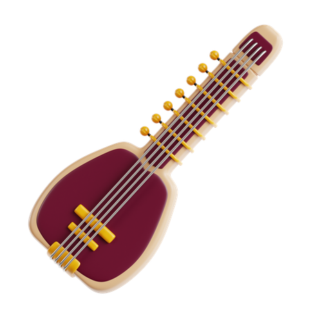 Sitar  3D Icon