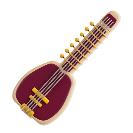 Sitar  3D Icon