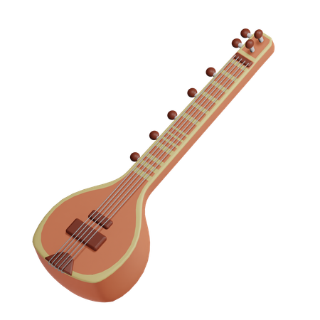 Sitar  3D Icon