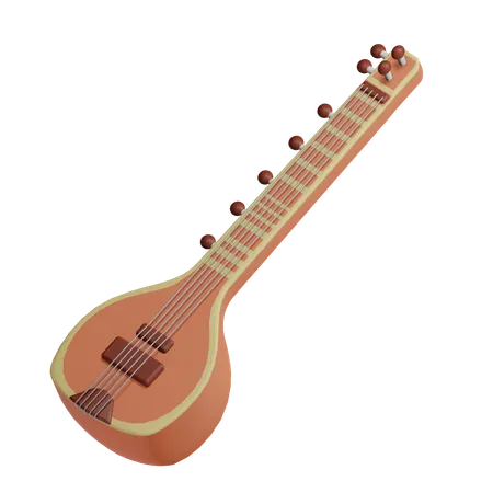 Sitar  3D Icon