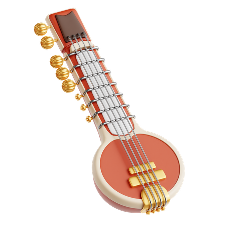 Sitar  3D Icon