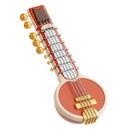 Sitar  3D Icon