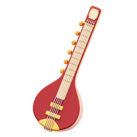 Sitar  3D Icon