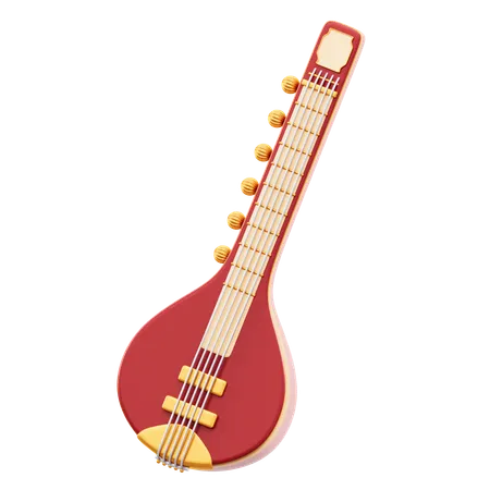 Sitar  3D Icon