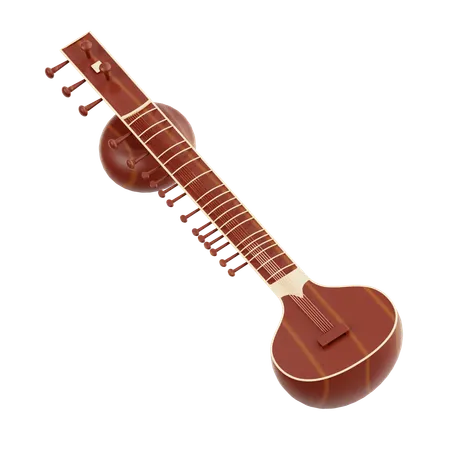 Sitar  3D Icon