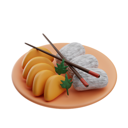 Reis mit Mango  3D Icon