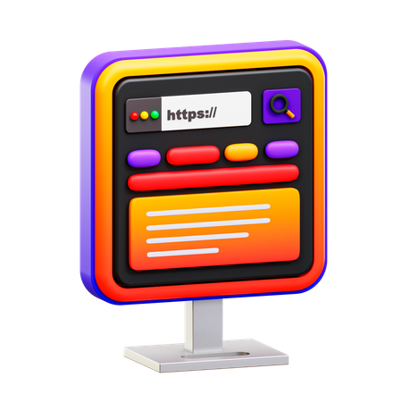 Local na rede Internet  3D Icon