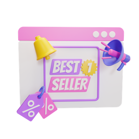 Site de best-sellers en ligne  3D Illustration