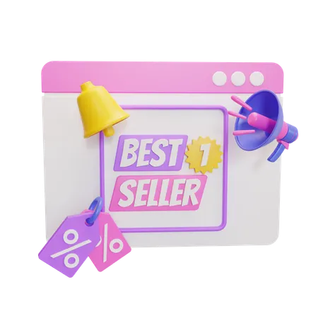 Site de best-sellers en ligne  3D Illustration