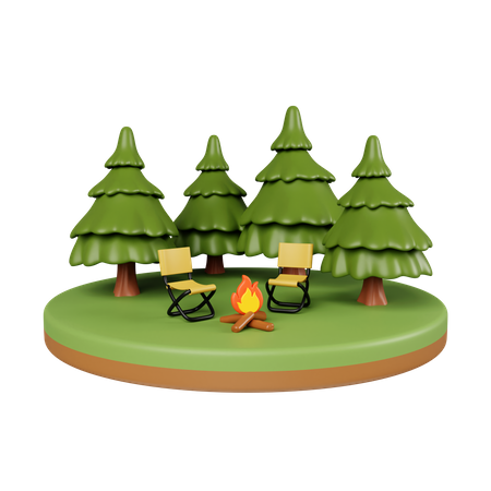Site de camp  3D Icon