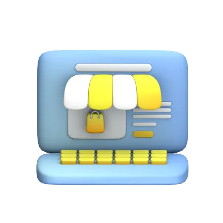 Site de comércio eletrônico  3D Icon