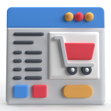 Site de commerce électronique  3D Icon