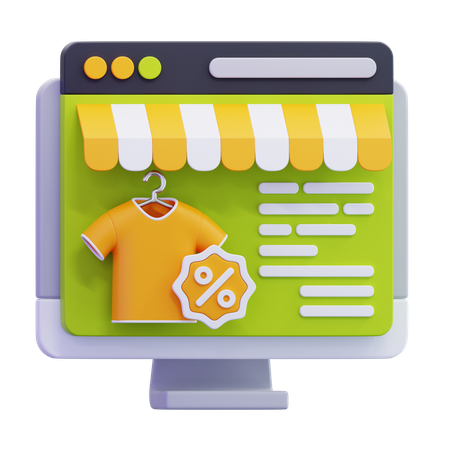 Site Web de commerce électronique  3D Icon