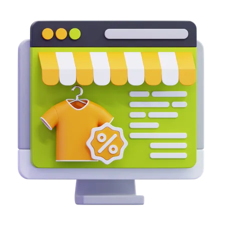 Site Web de commerce électronique  3D Icon