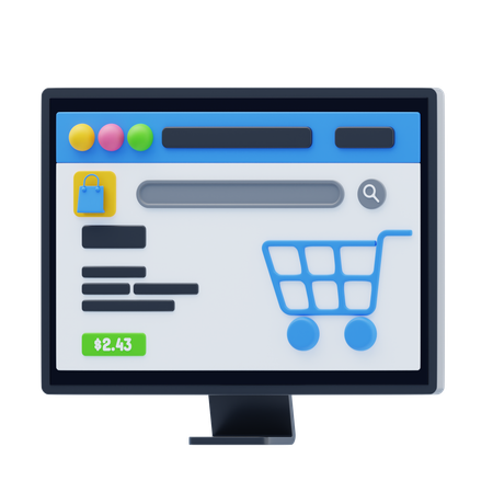 Site Web de commerce électronique  3D Icon