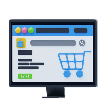 Site Web de commerce électronique  3D Icon