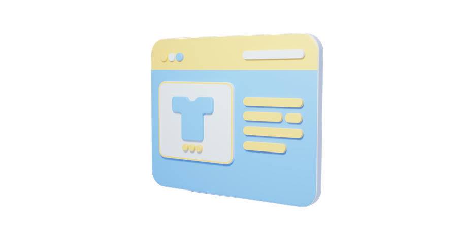 Site de commerce électronique  3D Icon