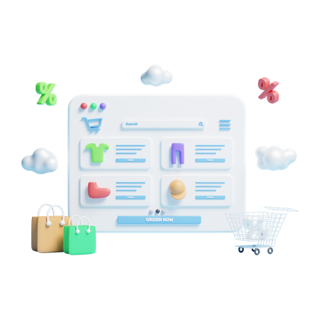 Site de commerce électronique  3D Icon