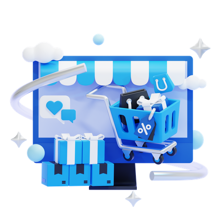 Site de commerce électronique  3D Icon