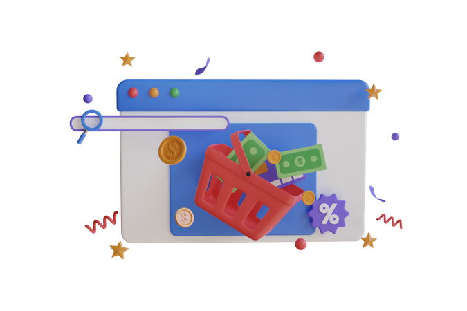 Site de compras  3D Icon