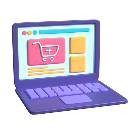 Site de compras  3D Illustration