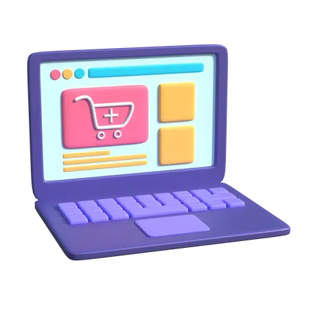 Site de compras  3D Illustration