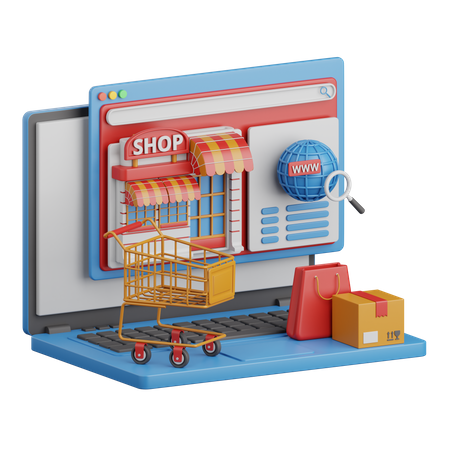 Site de compras  3D Icon