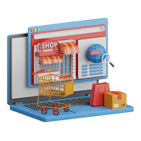 Site de compras  3D Icon