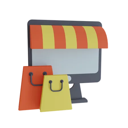 Site de compras  3D Icon