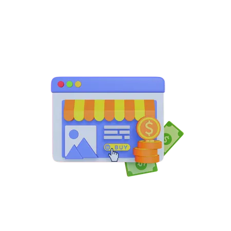 Site de compras on-line  3D Illustration