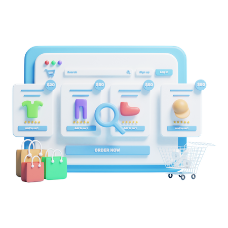Site de vêtements  3D Icon