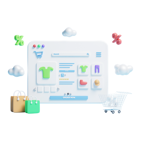 Site de vêtements  3D Icon