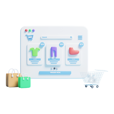 Site de vêtements  3D Icon