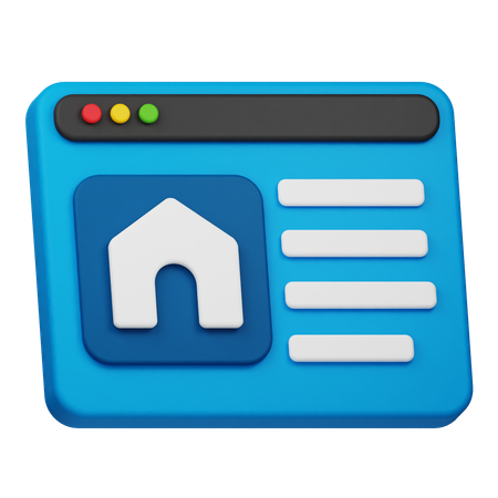 Site imobiliário  3D Icon