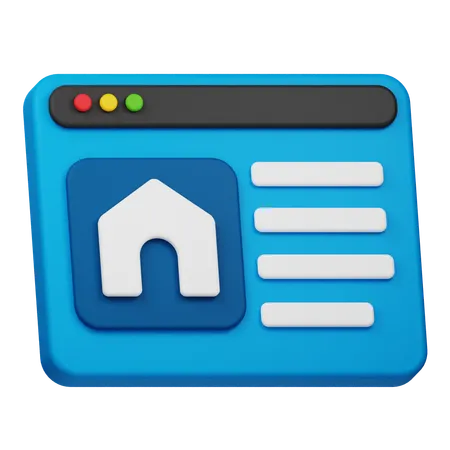 Site imobiliário  3D Icon