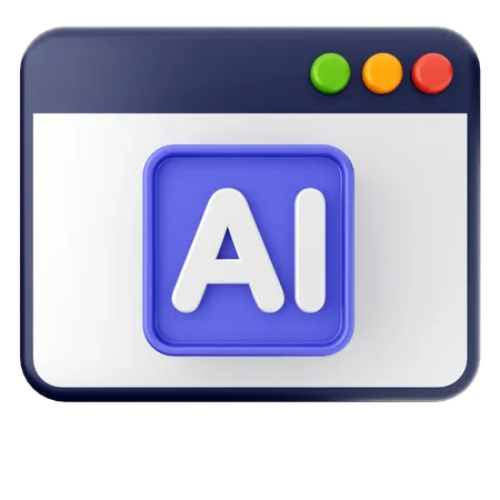 Site inteligência artificial  3D Icon