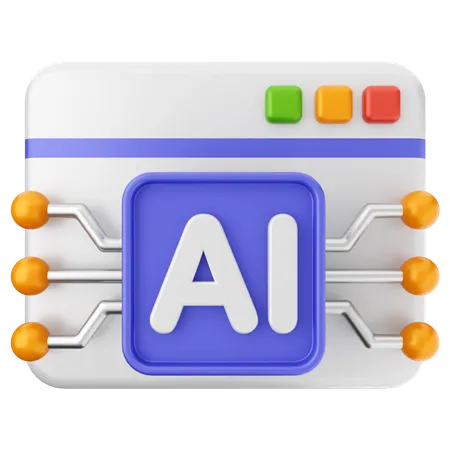 Site inteligência artificial  3D Icon