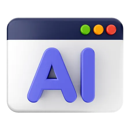 Site inteligência artificial  3D Icon