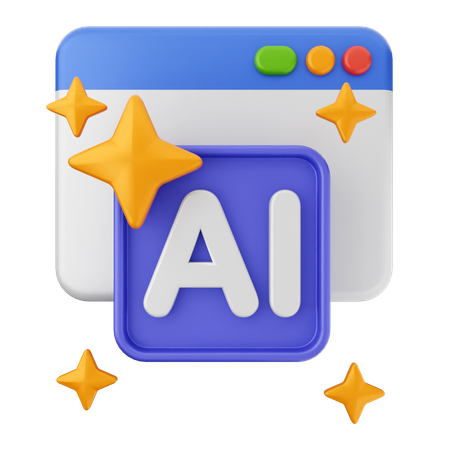 Site inteligência artificial  3D Icon