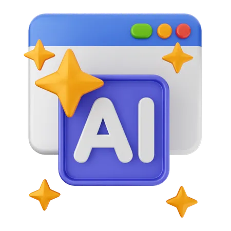 Site inteligência artificial  3D Icon