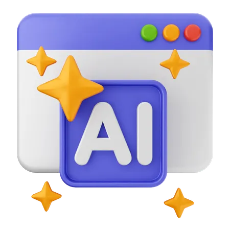 Site inteligência artificial  3D Icon