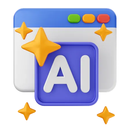 Site internet intelligence artificielle  3D Icon