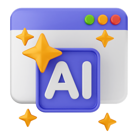 Site internet intelligence artificielle  3D Icon