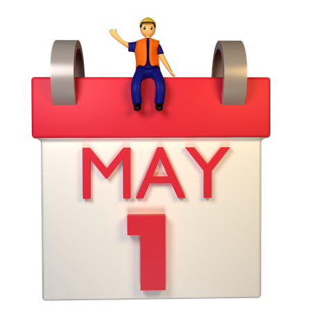 Site labour celebrating Happy Labour Day  3D Icon