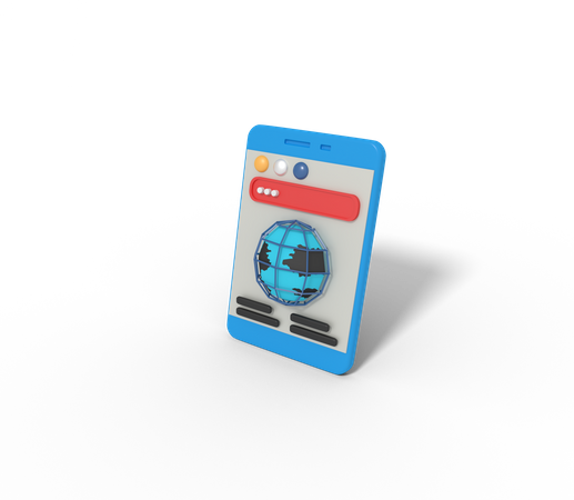Site no telefone  3D Icon