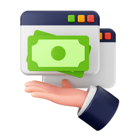 Paiement sur site Web  3D Icon