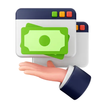 Paiement sur site Web  3D Icon