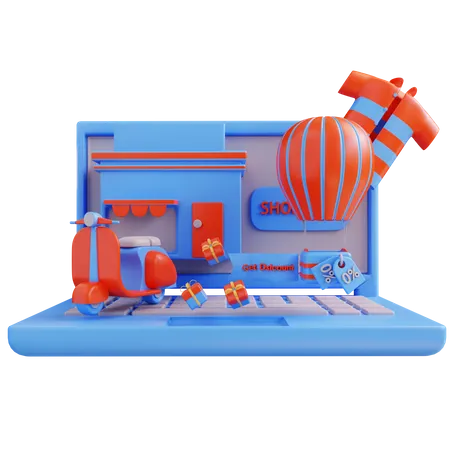 Site d'achats  3D Illustration