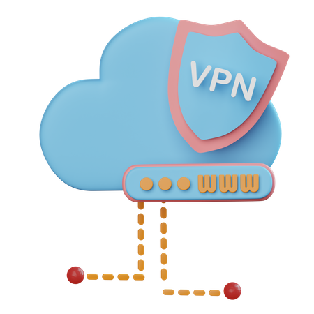 Site Web cloud VPN  3D Icon