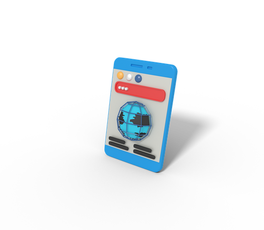 Site Web dans le téléphone  3D Icon